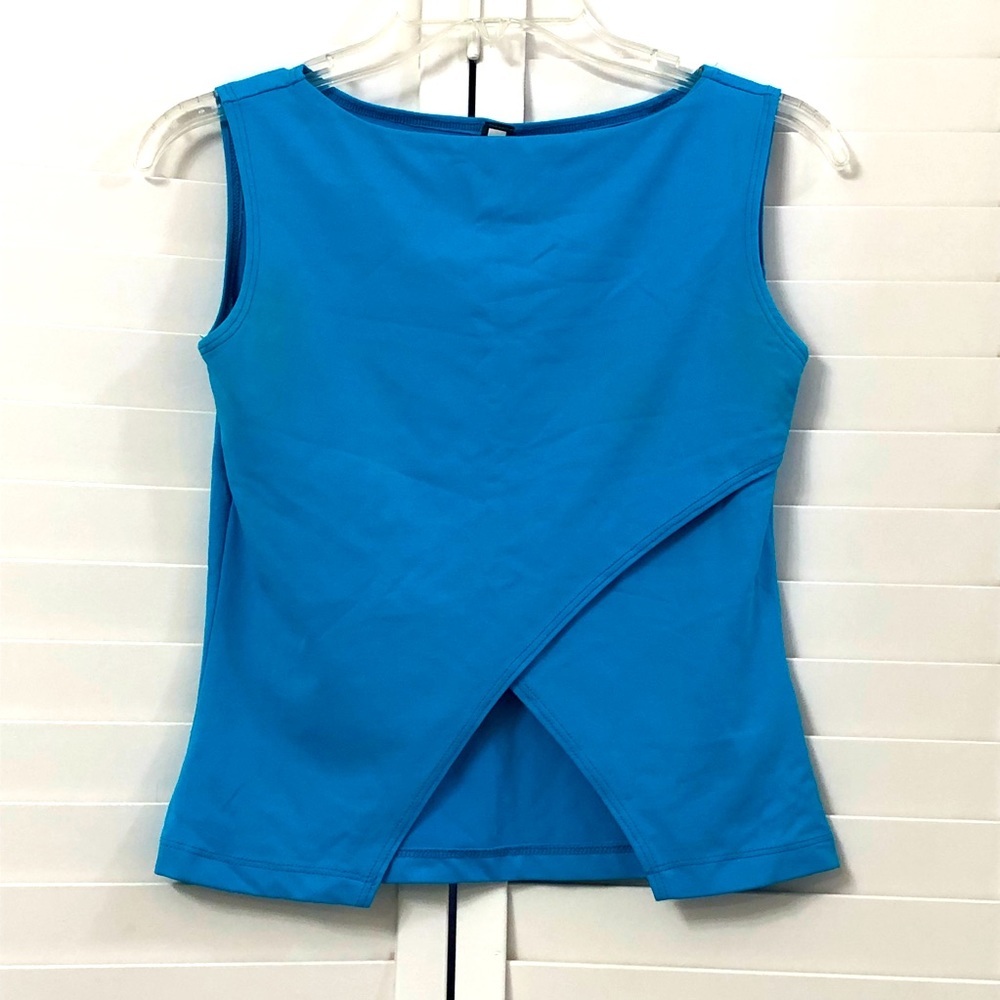 Forever 21 blue top w/belly button cut out Size L —#086 - Picture 2 of 13